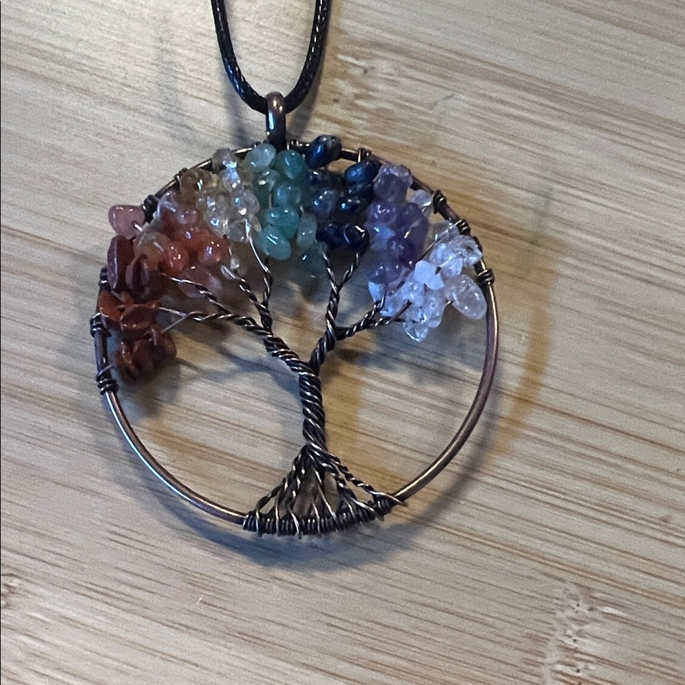 Multicolor Tree of Life Pendant Necklace